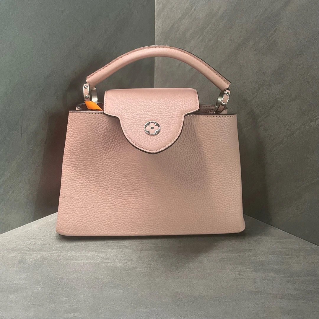 95新 LouisVuitton/路易威登 LV Capucines bb 粉色 15年编码