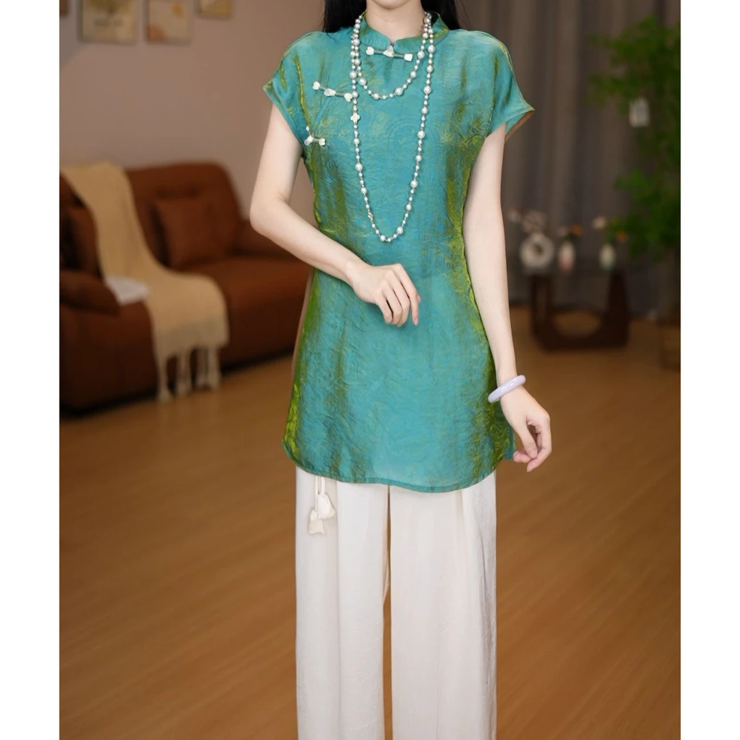 【现货】【1501-青霞】新中式国风女复古宽松显瘦上衣-园园