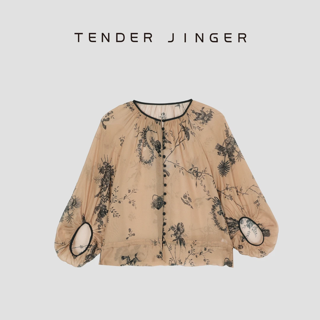 Tender Jinger【黑标】宽松简约灯笼袖套衫T52JJH30751