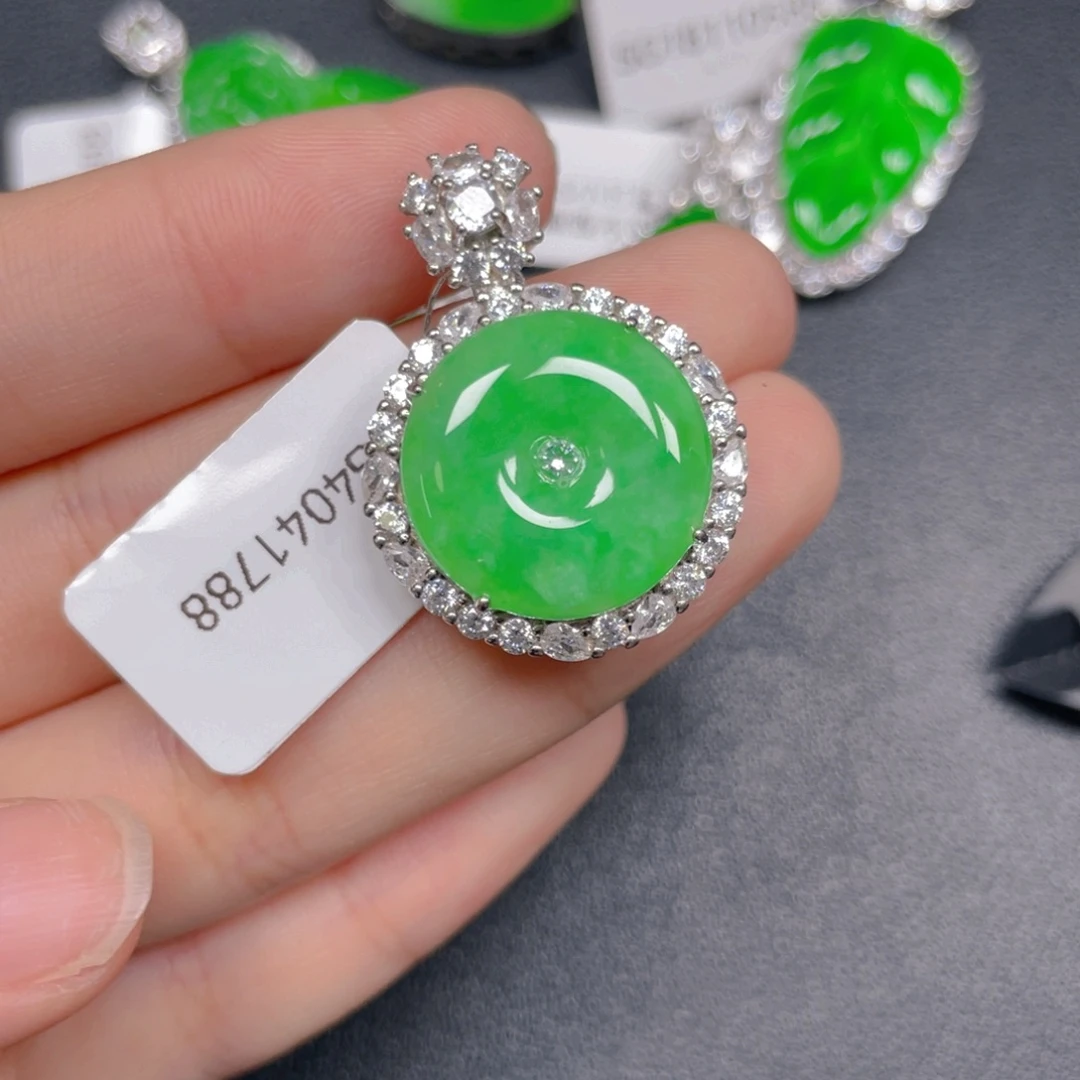 翡翠银S925镶嵌颈饰hhh