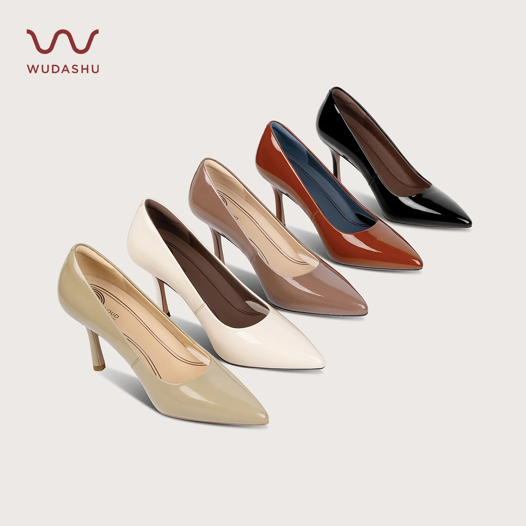 吴大叔红云鞋法式气质尖头高跟鞋女通勤百搭缓震工作鞋单鞋Z007-1