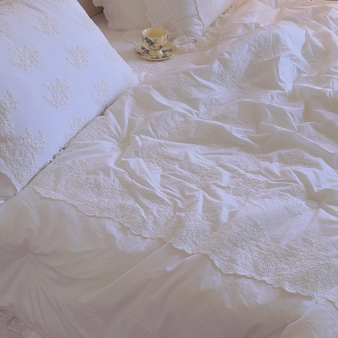 棉白色卡尔斯夏被床盖四件套被200×230床盖240×260