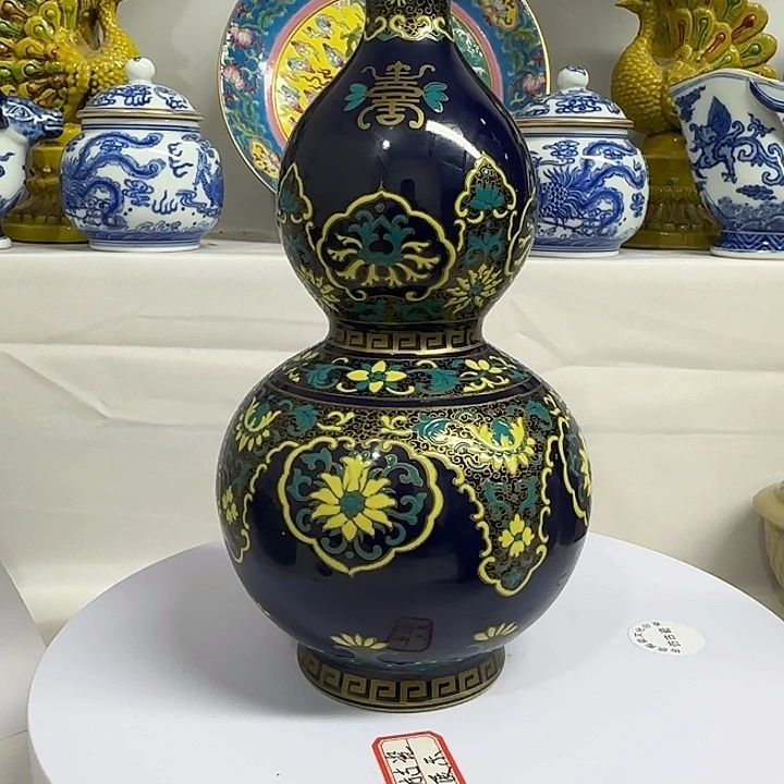 陶法郎彩绘葫芦瓶精品