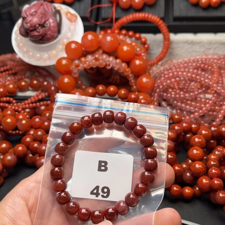 南红玛瑙未镶嵌多样性发货默认微瑕称重9mm