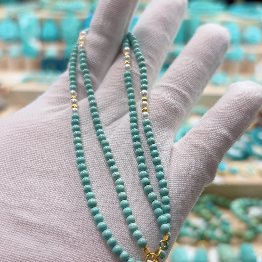 绿松石18K金镶嵌珠宝奇石