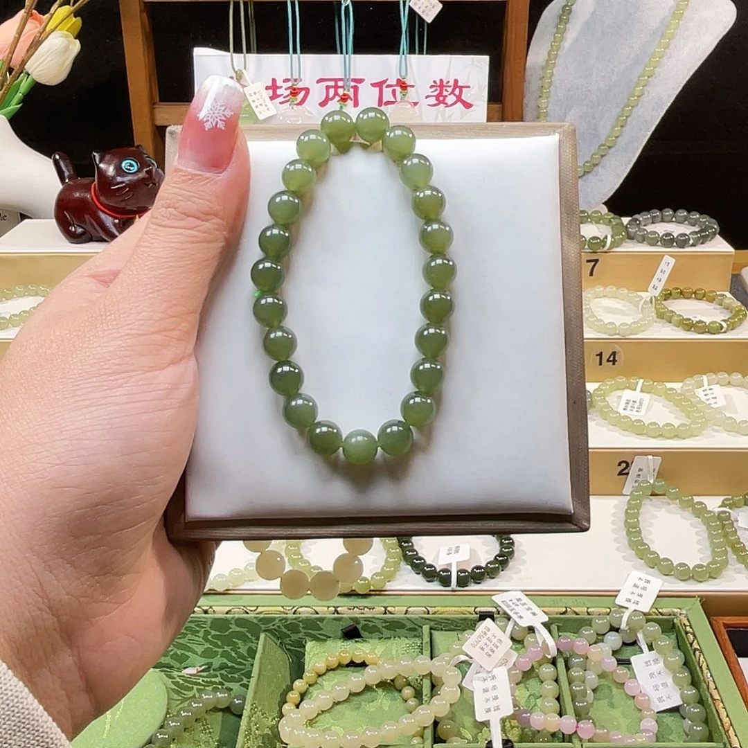 紫***虹和田玉未镶嵌手链