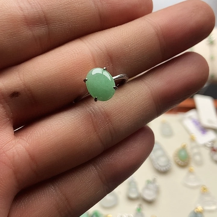 翡翠银S925镶嵌戒指