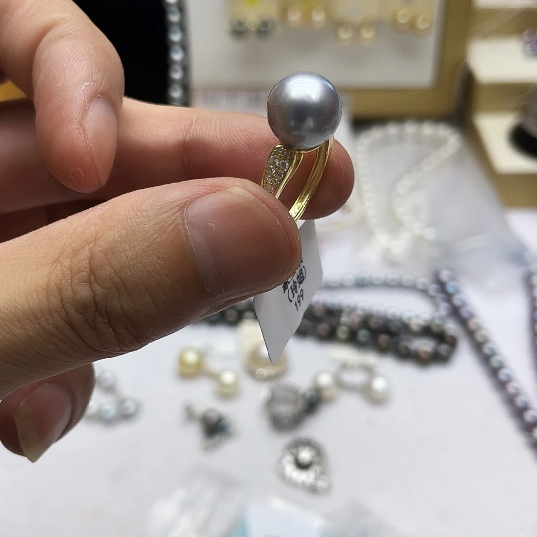 海水珍珠银S925镶嵌戒指