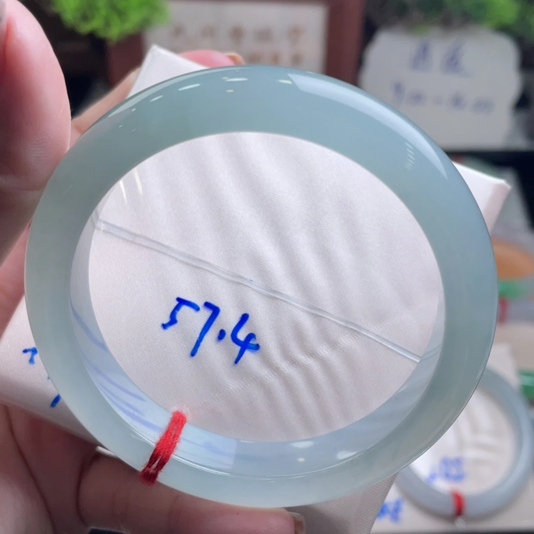 翡翠未镶嵌手镯57.4蓝冰胶