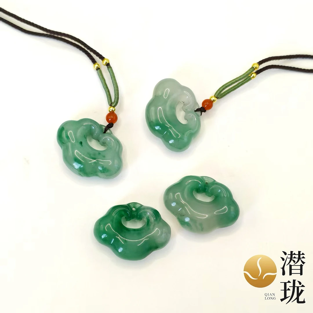 【潜珑】L-3826精品高品质独龙玉祥云如意锁28*21mm多样性拍一发一