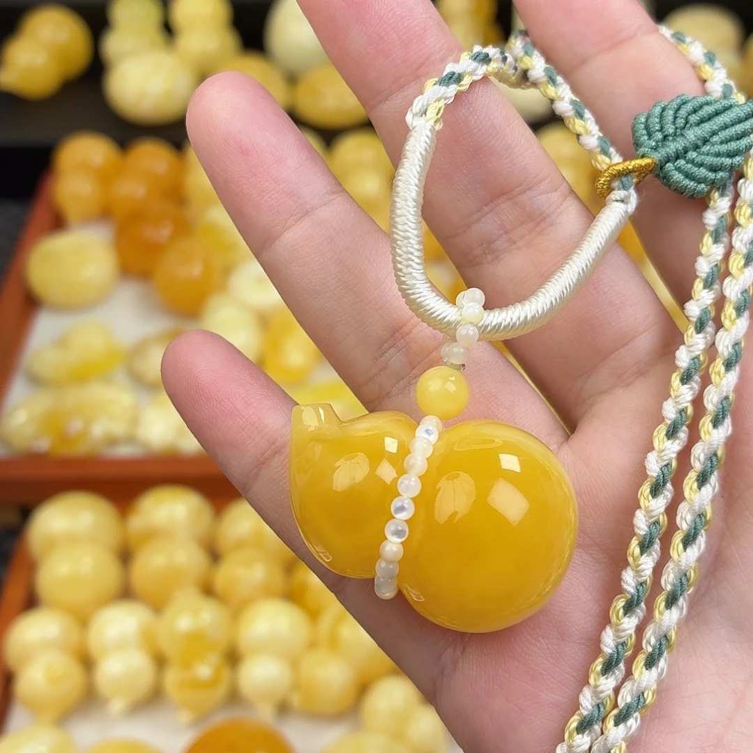 蜜蜡未镶嵌毛衣链蜜蜡