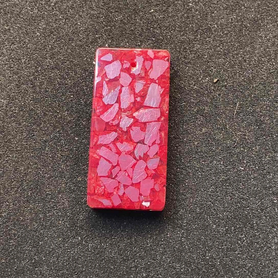 天然辰砂晶体砂无事牌24.94g