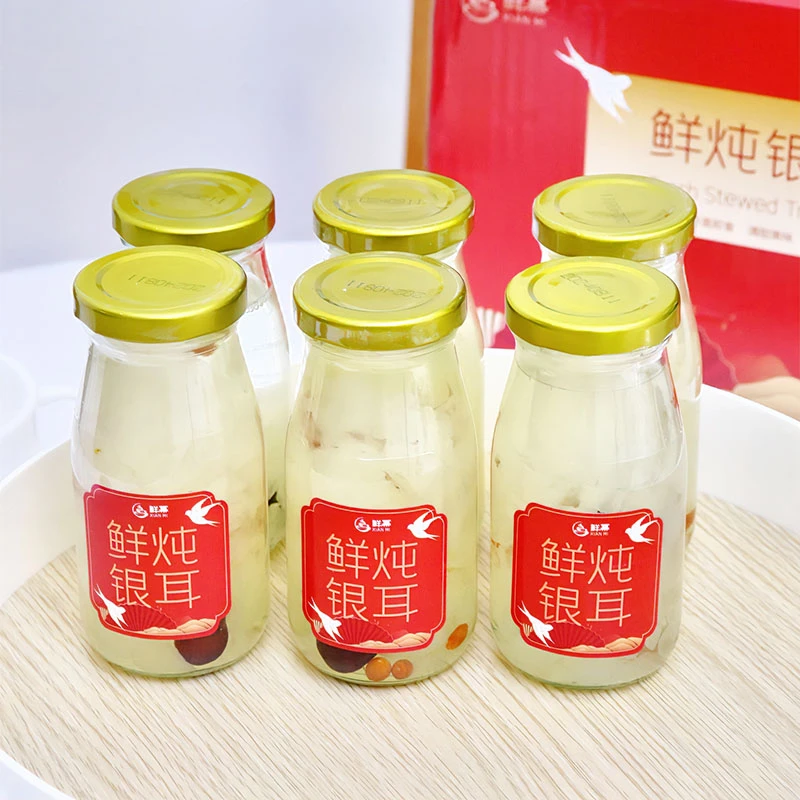 鲜幂鲜炖银耳羹瓶装味道新鲜营养代餐红枣枸杞美味软糯早餐常温