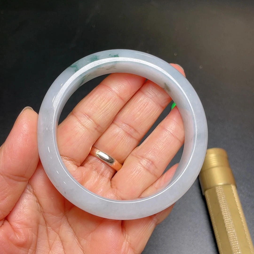 翡翠未镶嵌手镯天然翡翠飘花手镯