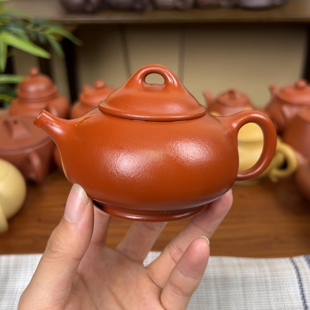 茶壶紫砂紫砂壶韵古壶朱泥120cc全手