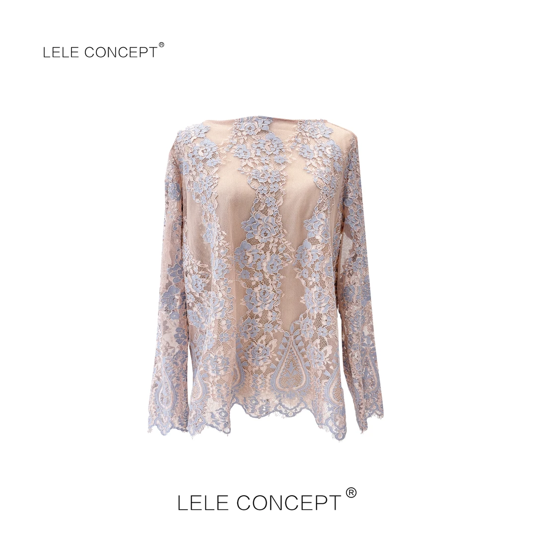 LELE CONCEPT丨新款轻奢设计师款蕾丝花朵上衣S0725
