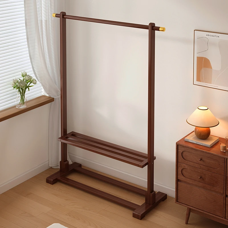 挂衣架实木落地卧室衣帽架客厅简约置物架可移动酒店民宿晾衣架子