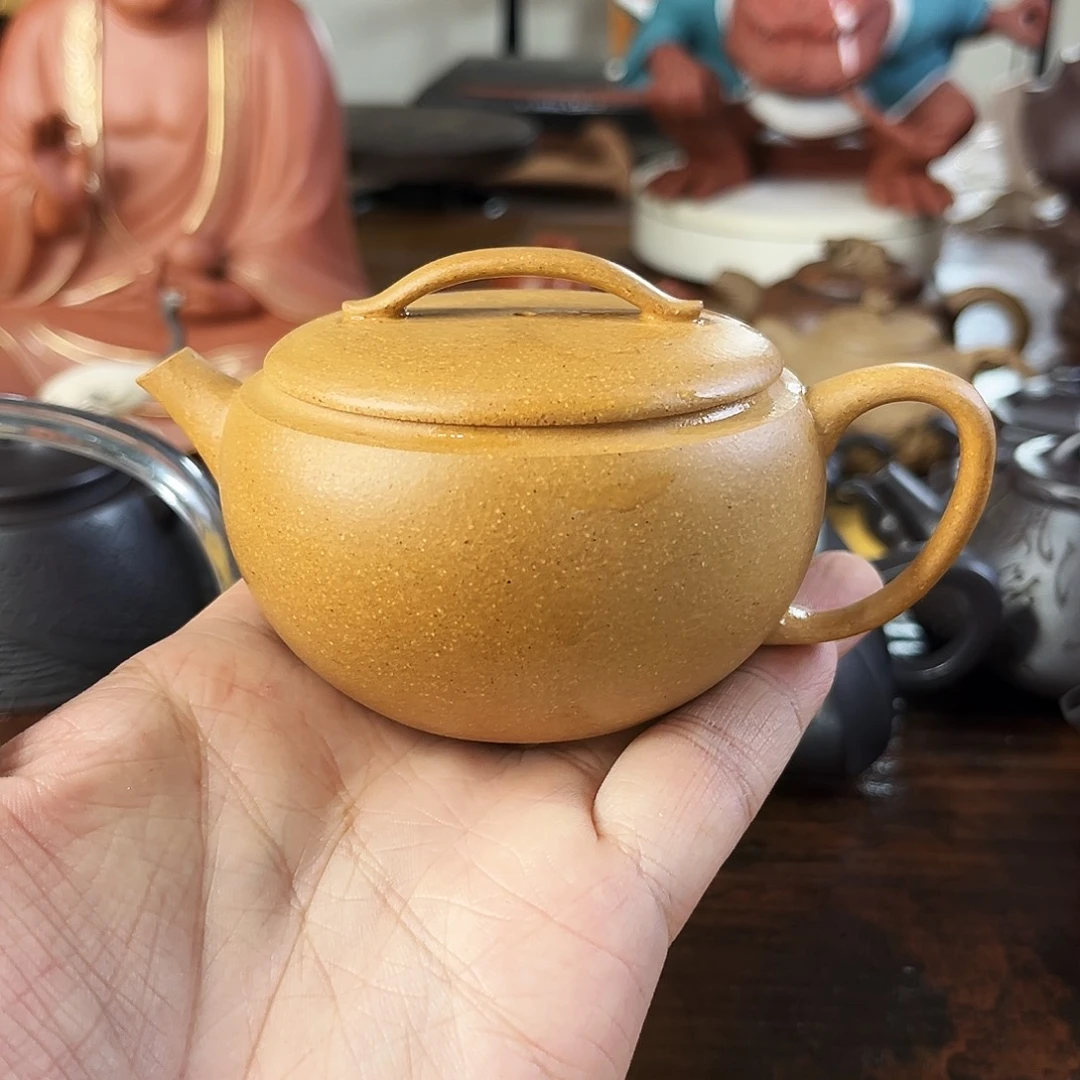 茶壶紫砂圆汉瓦黄金段