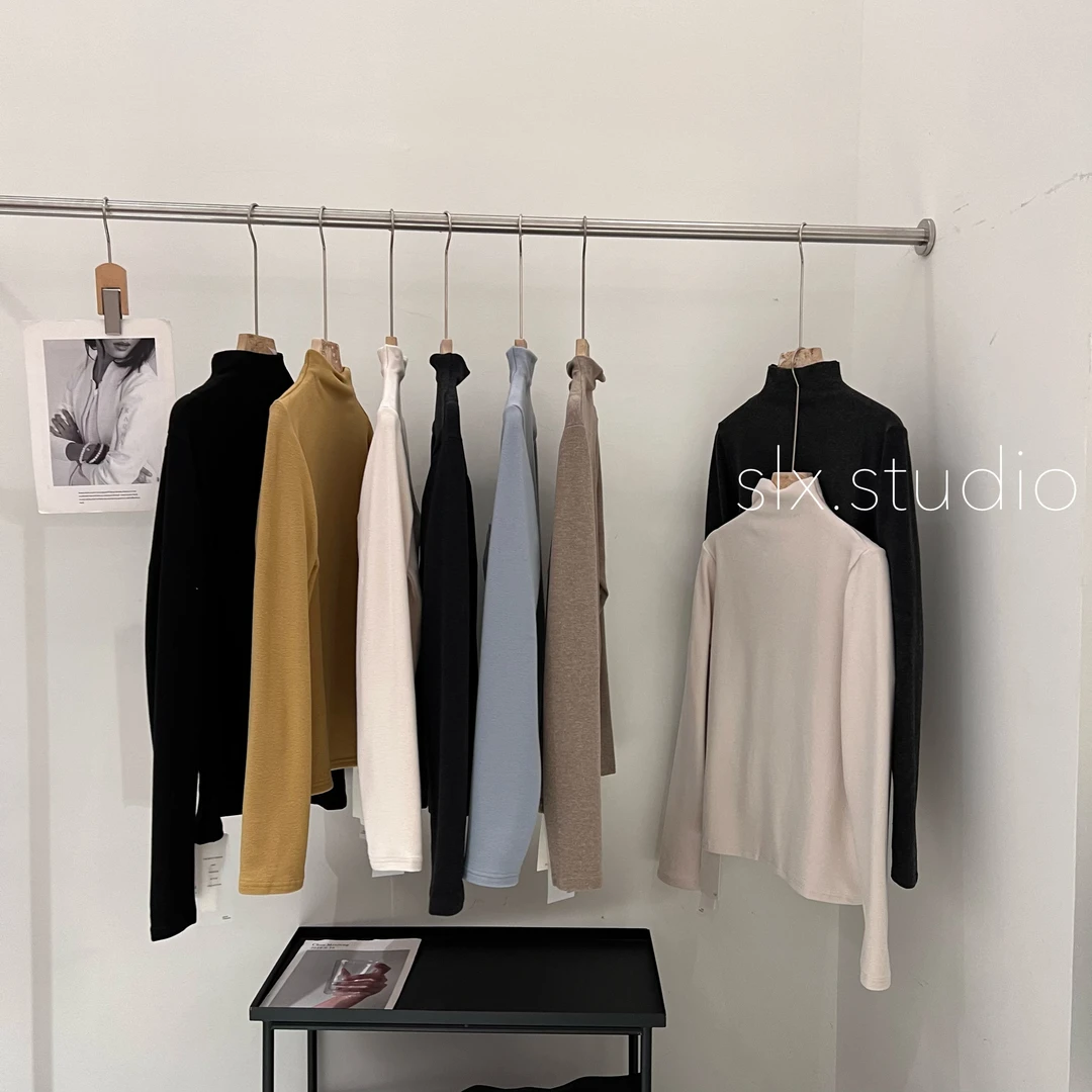 slx@ 5028 绒感半高领打底衣