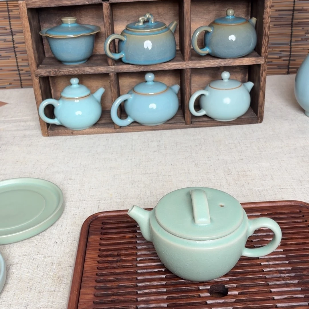 摆件陶碧青汉瓦壶瑕疵