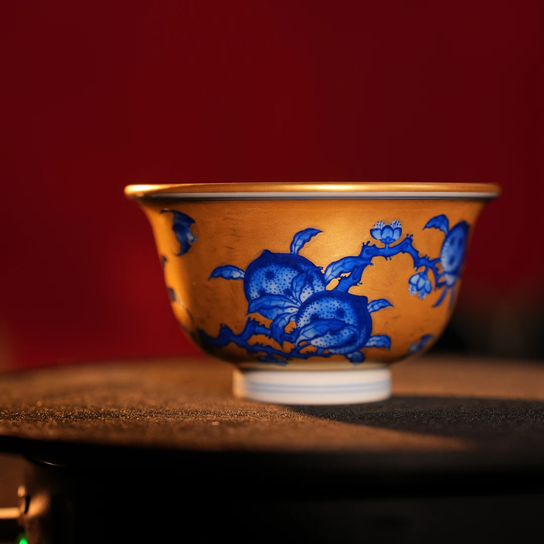 【景德詺兮】金地九桃中号压手杯MX1247