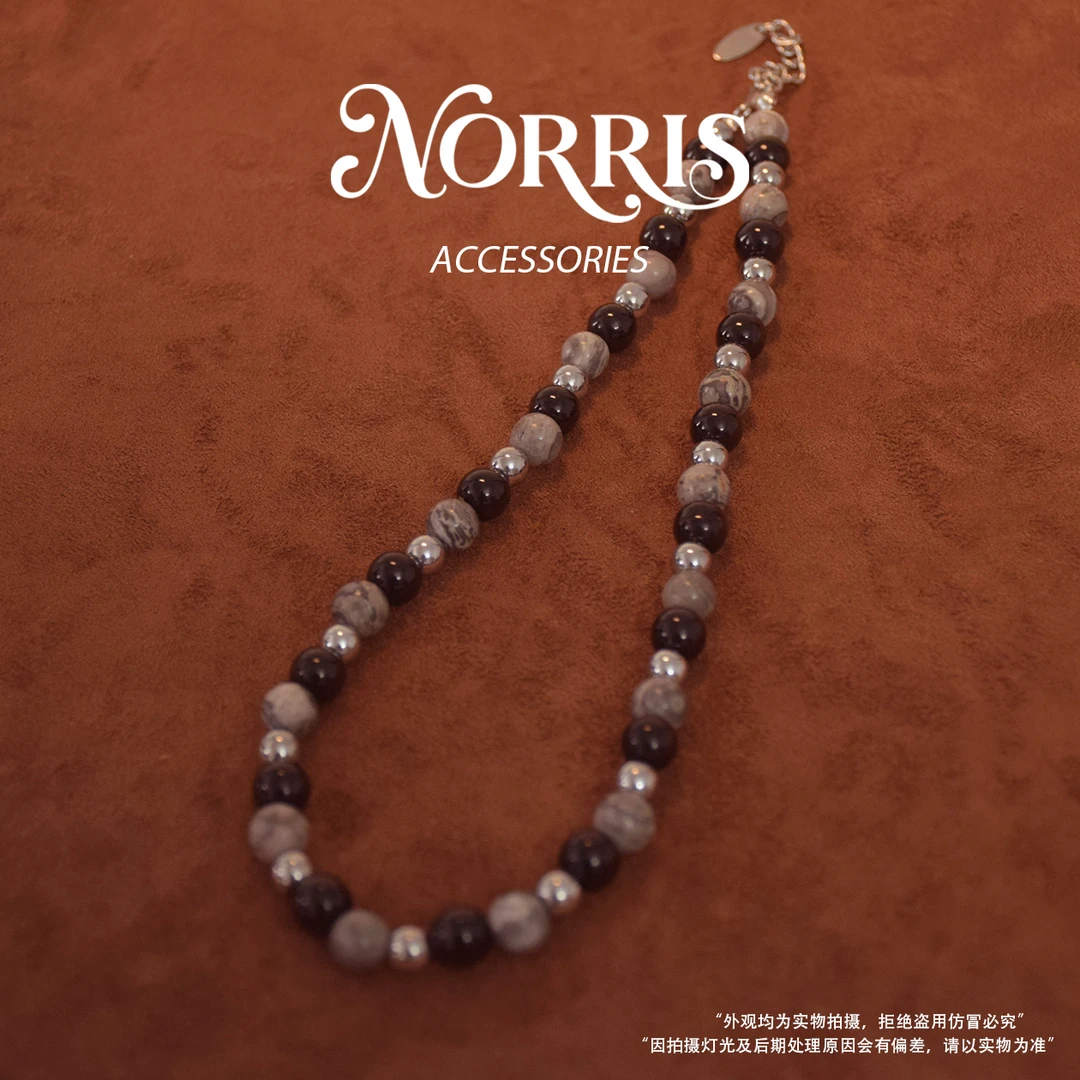 brez 铜合金项链 Norris设计师款斑马纹项链S8810