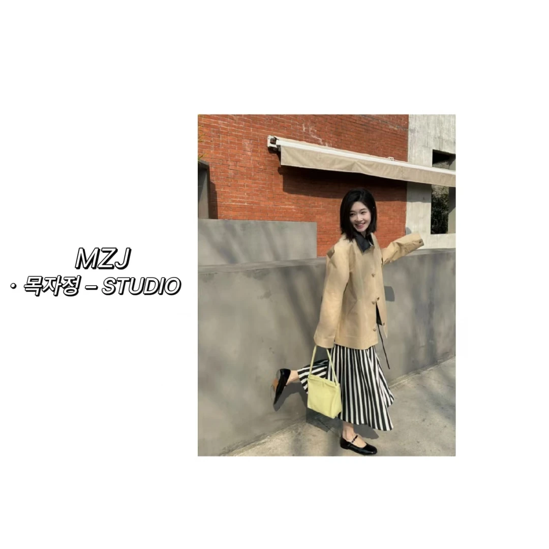 무지징−【美式皮领】韩国单！文艺翻领外套-85120B