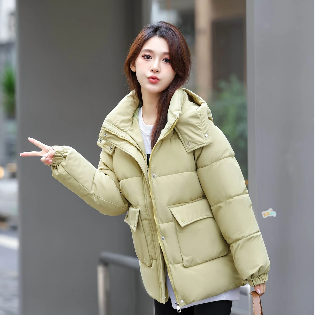 新款冬季棉服短款大口袋连帽加厚保暖宽松韩版休闲百搭