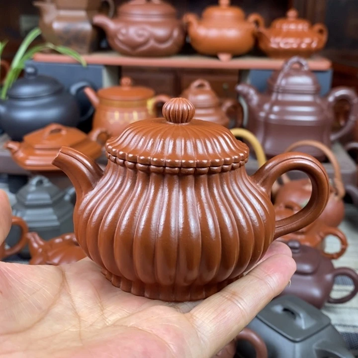 茶壶紫砂筋纹潘壶180cc原矿赵庄朱泥双十一特价