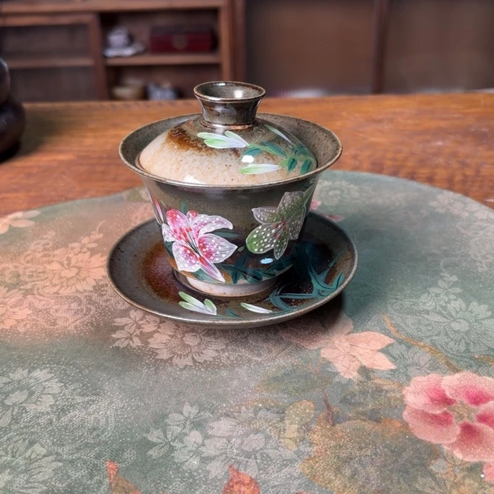 柴烧纯手工手绘陶瓷