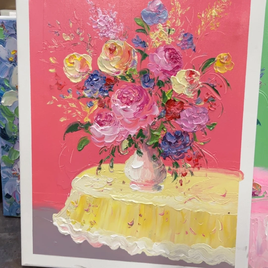 金***‘油画花卉纯手绘油画