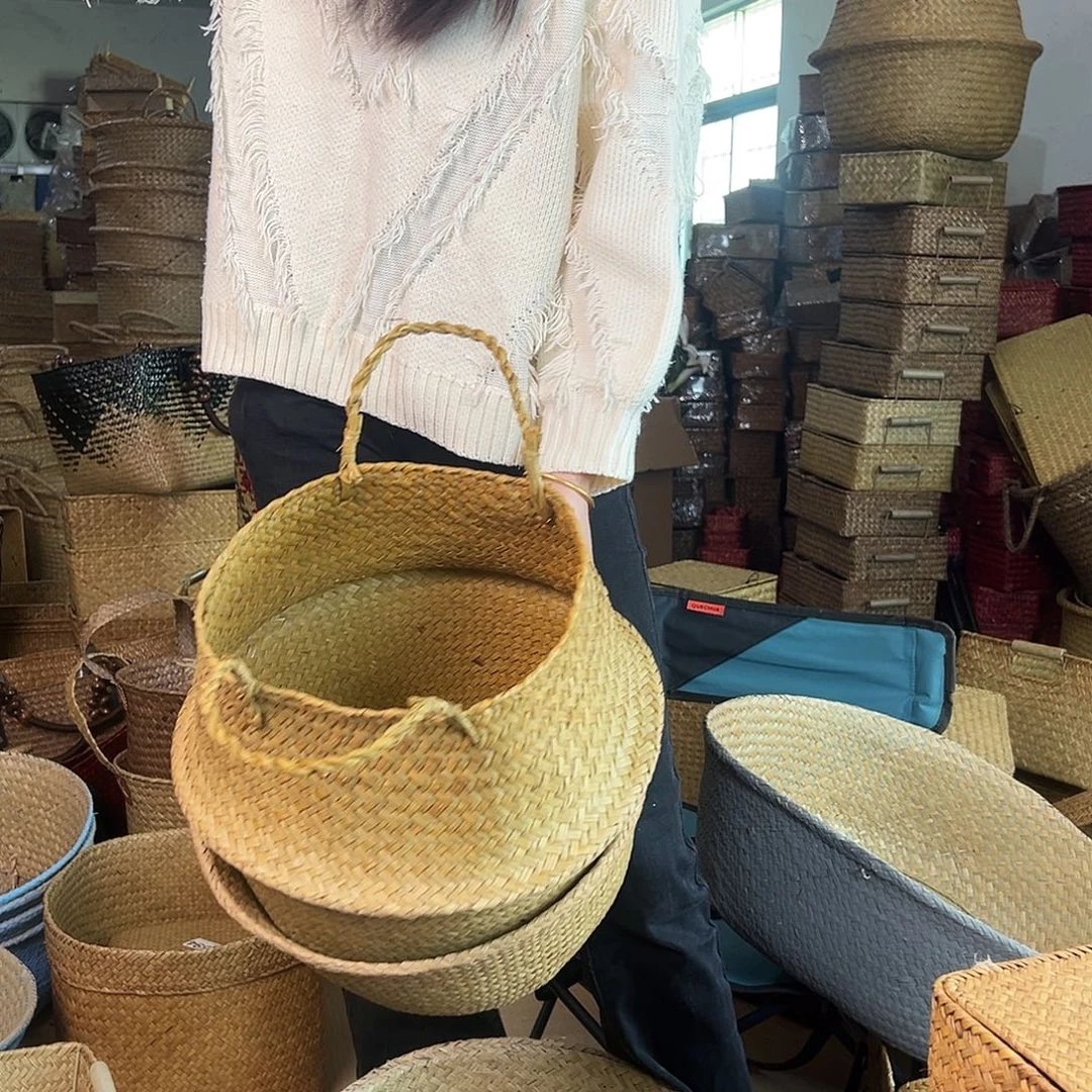 草编草编包/草编收纳盒带瑕疵