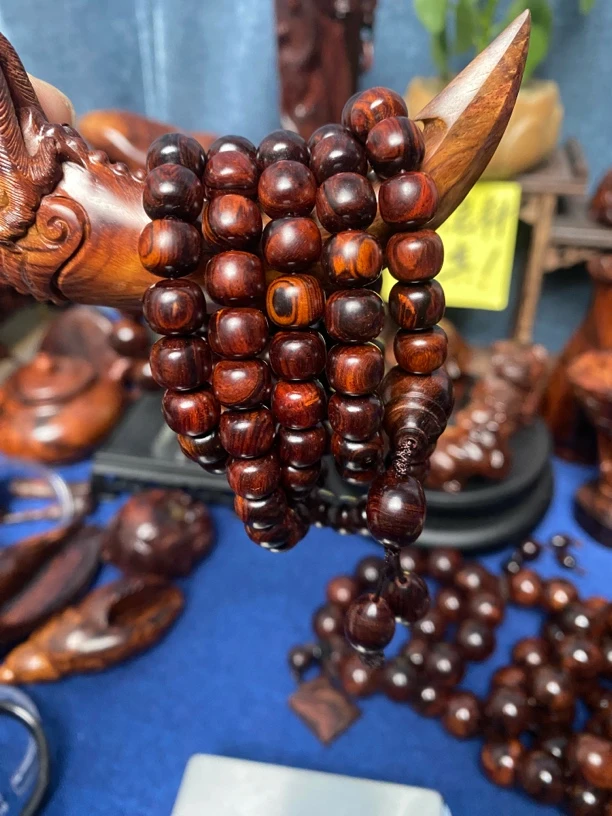 108多圈-0.8*0.9-多彩黑线-海南黄花梨老料