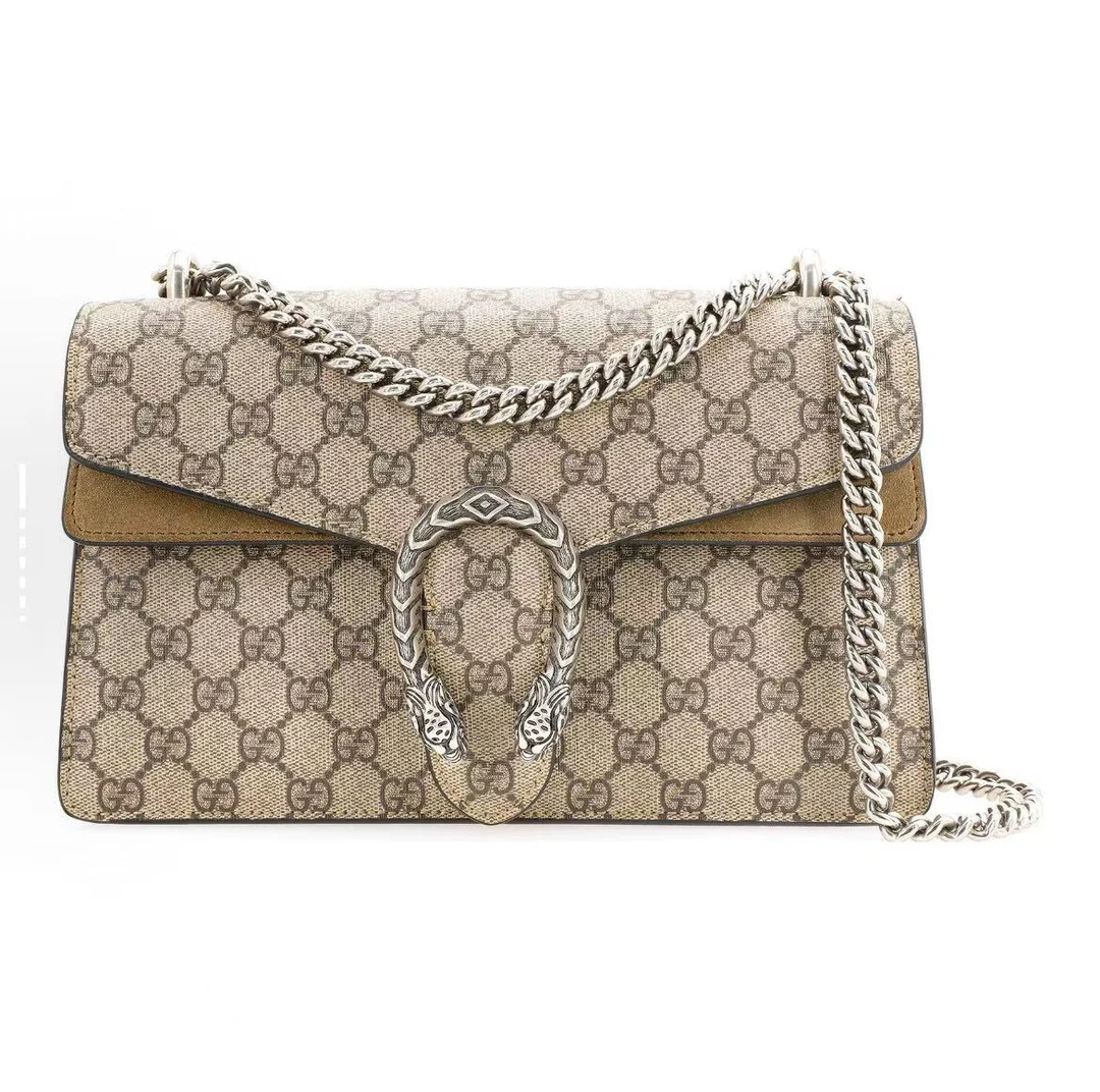 99新 GUCCI/古驰 酒神 驼色 中号