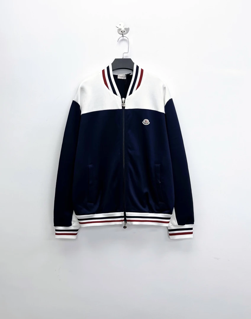 未使用 MONCLER 葡萄籽奢潮/SS23三色彩条刺绣徽标夹克外套/XXL码