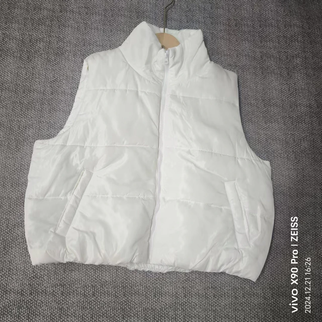 唯琳剪标 7仓H1-8-038款 白色宽松夹棉马甲