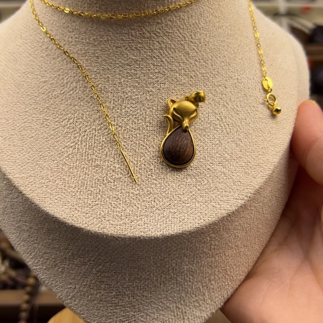 银S925狐狸随行脖挂配饰