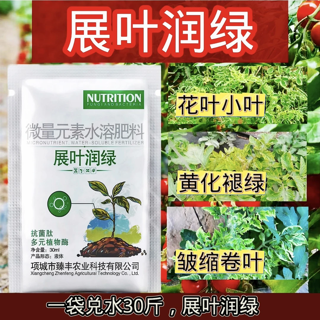 展叶润绿黄化黄叶卷叶小叶黄瓜辣椒番茄西红柿蔬菜病毒病一号专用