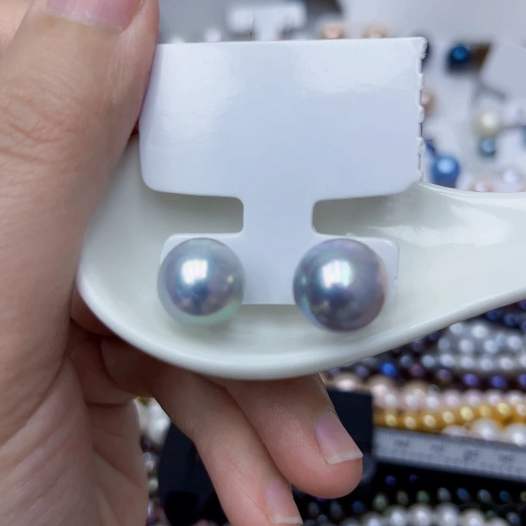 银S925镶嵌淡水珍珠耳饰