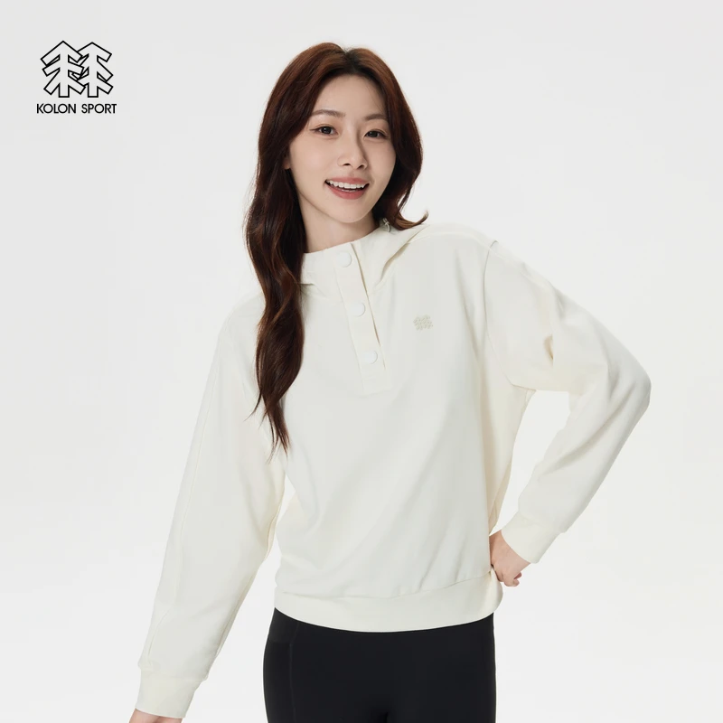 KOLON SPORT可隆女士露营垂钓连帽卫衣野营户外运动高领上衣