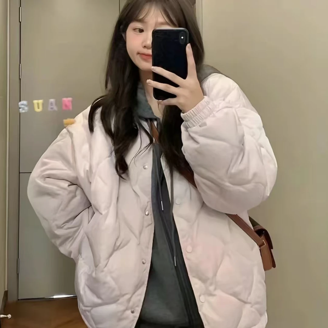 2025新款菱格棉衣棉服女宽松小个子棉袄韩版超好看学生夹棉外套J