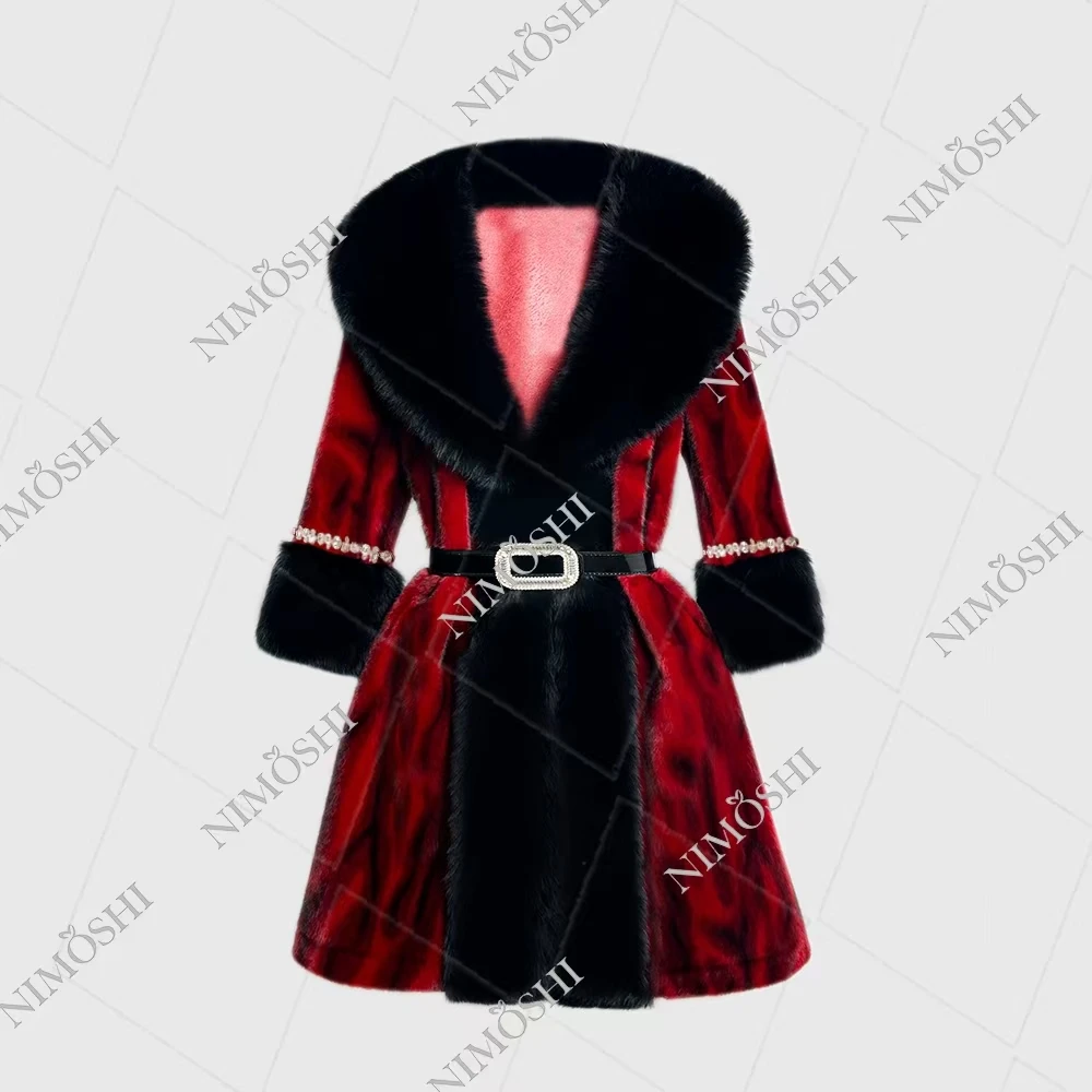 NIMðSHI[灿灿】韩系中长款高级束腰收腰显瘦毛外套时尚百搭L5144