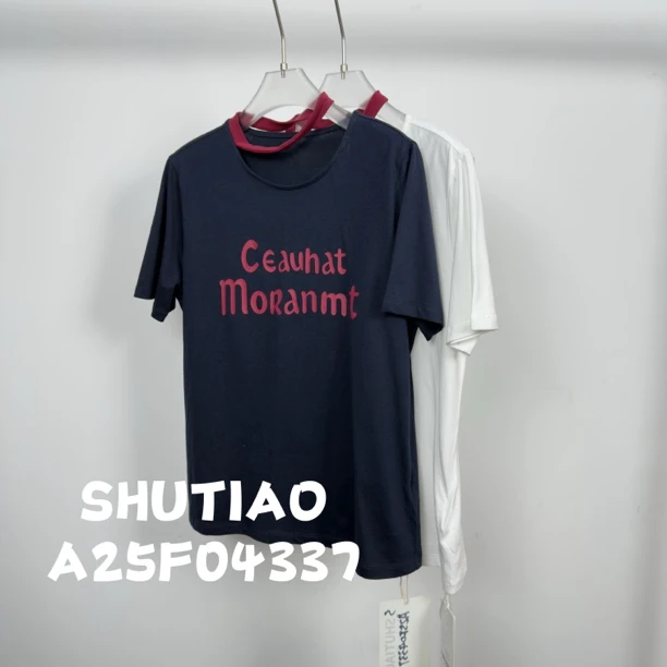 【SHUTIAO】2025夏季：新款小众设计款T恤A25F04337