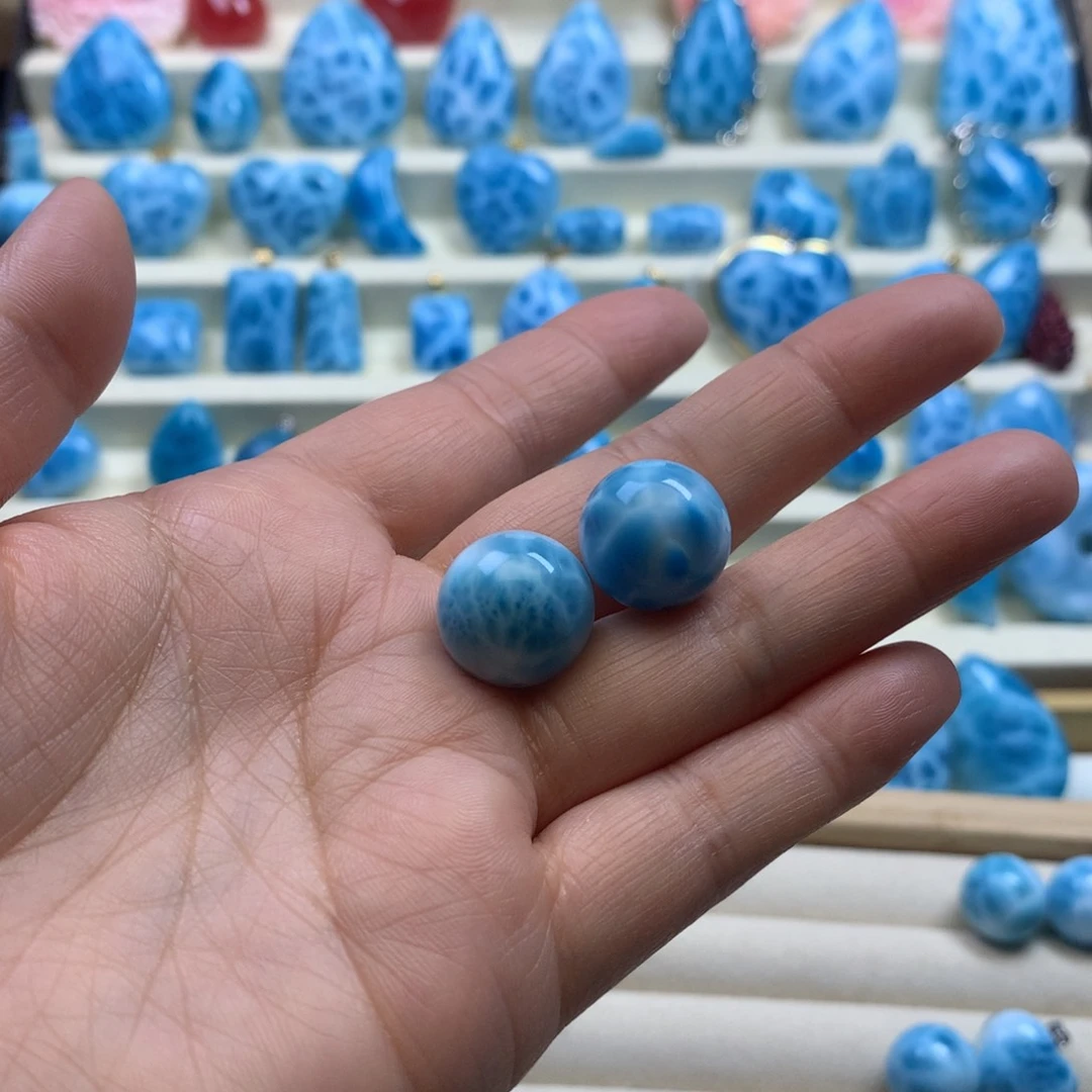 针钠钙石（海纹石）珠宝半成品未镶嵌小****间