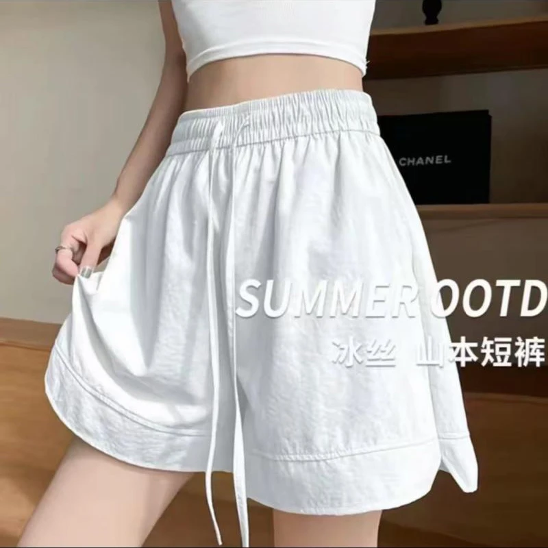 【现货+运补】山本抗皱短裤女夏季新款高腰显瘦宽松冰凉阔腿五分裤