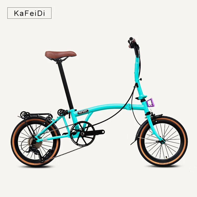 kafeidi 小布折叠车自行车翠影绿R9 Max 超轻便携复古9速16寸单车