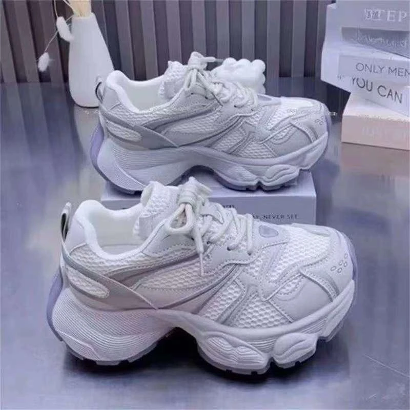 平【YQ】紫气东来明星同款老爹鞋女2025新款厚底透气鞋子休闲运动鞋