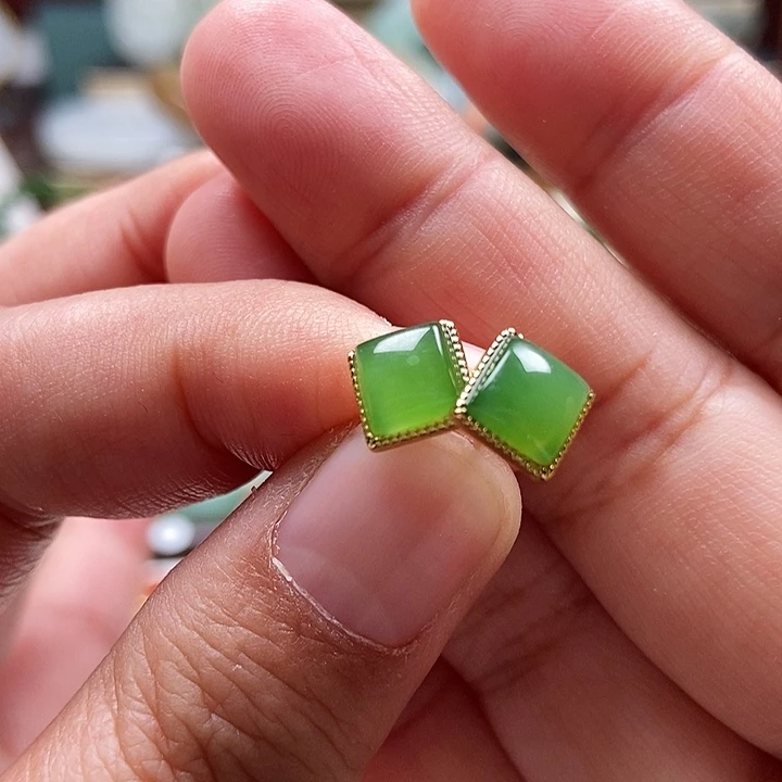 吊坠(不含链)银S925镶嵌和田玉