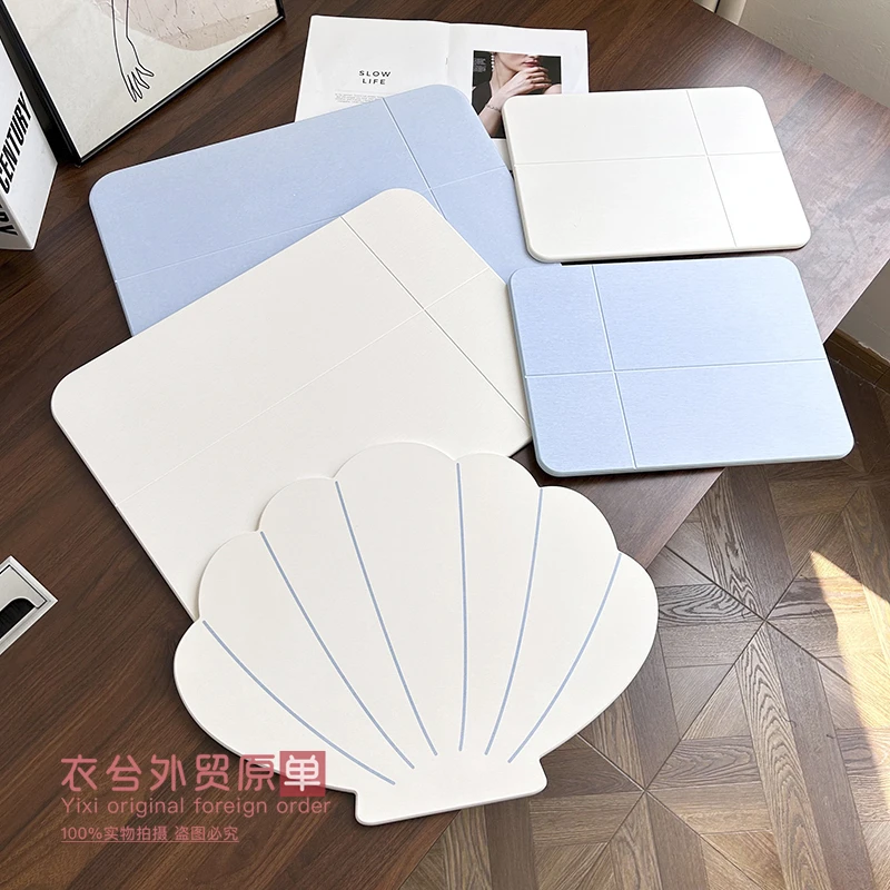 (硅藻泥吸水垫)家用创意防滑吸水速干浴室门口硬质地垫脚垫W