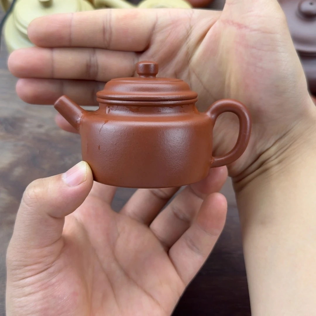 嗯***啊茶壶紫砂全手工朱泥德钟95cc